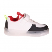 Világító gyerek tornacipő, háromszínű, fekete