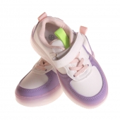 Világító gyerek tornacipő, háromszínű, lila