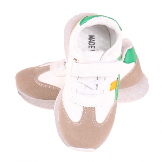 Gyerek világító tornacipő orral sárga-zöld var.1