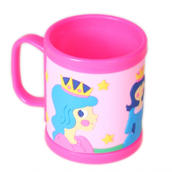 Műanyag bögre gyerekeknek (hercegnővel rózsaszín)