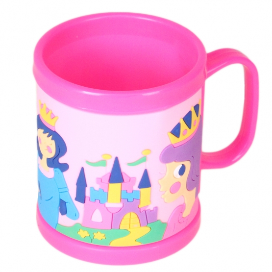 Műanyag bögre gyerekeknek (hercegnővel rózsaszín)