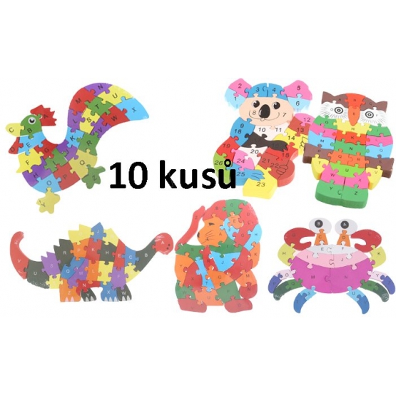 Fa oktató puzzle készlet 10 db