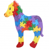 Oktató fa puzzle ló