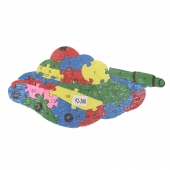 Oktató fa puzzle tank