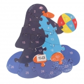 Oktató fa puzzle pingvin labdával