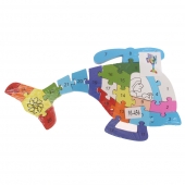 Oktató fa puzzle helikopter