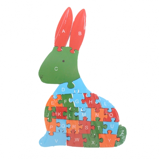 Oktató fa puzzle nyúl var.1