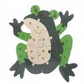 Oktató fa puzzle béka
