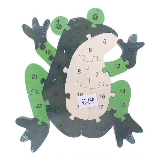 Oktató fa puzzle béka