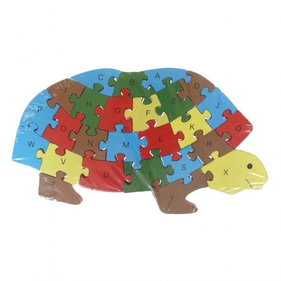 Oktató fa puzzle teknősbéka