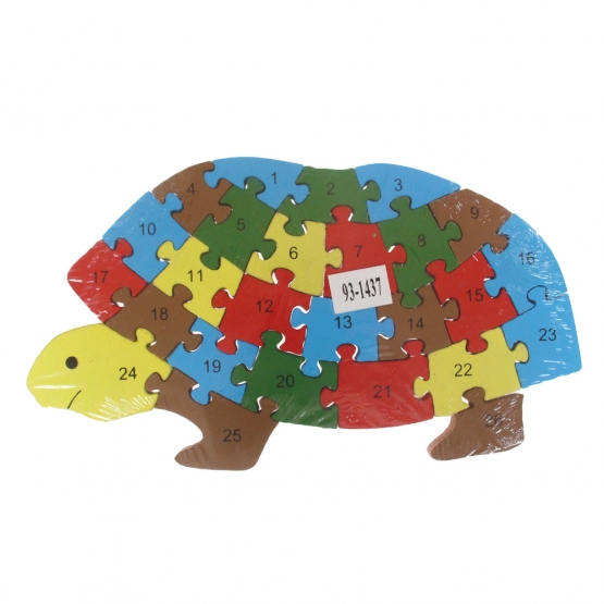 Oktató fa puzzle teknősbéka