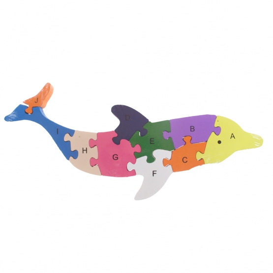 Oktató fa puzzle delfin