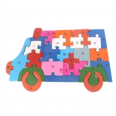 Oktató fa puzzle mikrobus