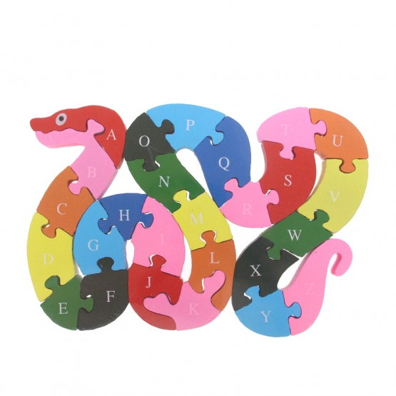 Oktató fa puzzle kígyó var.1
