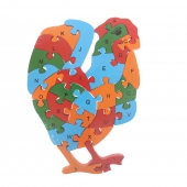 Oktató fa puzzle kakas