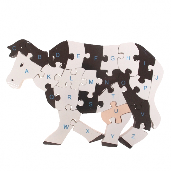 Oktató fa puzzle tehén var.1