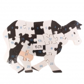 Oktató fa puzzle tehén var.1
