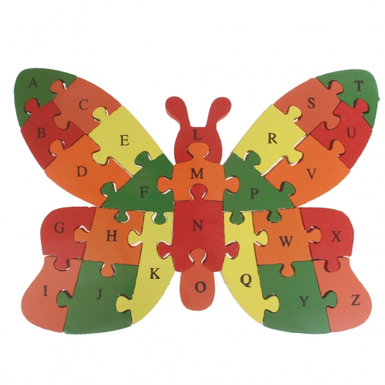 Oktató fa puzzle pillangó var. 3