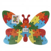 Oktató fa puzzle pillangó var. 4