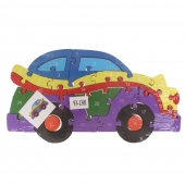 Oktató fa puzzle autó var.2