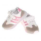 Gyerek világító tornacipő orral csíkok rózsaszín