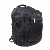 Fekete hátizsák, tele iskolaszerekkel B típus