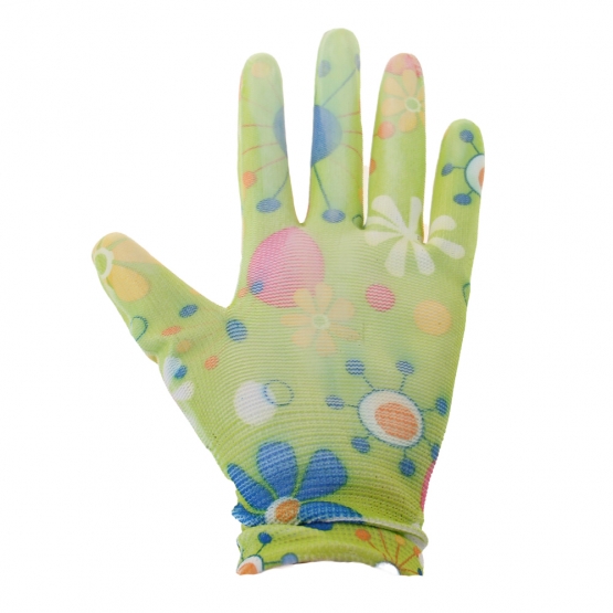 Kerti kesztyű virágokkal zöld