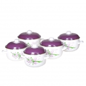 10- részes zománcozott edénykészlet levandula