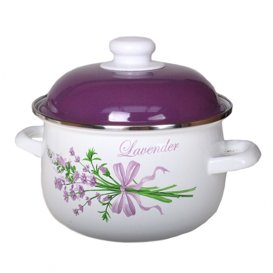 10- részes zománcozott edénykészlet levandula