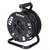 Hosszabbítókábel dobon, 22 m, fekete