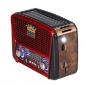 Hordozható 3 sávos napelemes rádió fekete–piros KORUNA