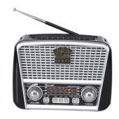 Hordozható 3 sávos napelemes rádió fekete-ezüst KORUNA