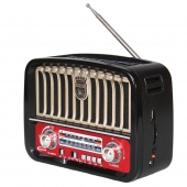 Hordozható 3 sávos napelemes rádió fekete-arany MUSIC