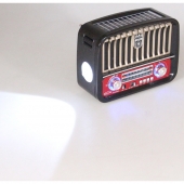 Hordozható 3 sávos napelemes rádió fekete-arany MUSIC