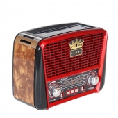 Hordozható 3 sávos napelemes rádió barna-piros KORUNA