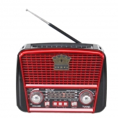 Hordozható 3 sávos napelemes rádió barna-piros KORUNA