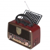 Hordozható 3 sávos GOLON napelemes rádió barna
