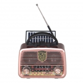 Hordozható 3 sávos GOLON napelemes rádió rózsaszín