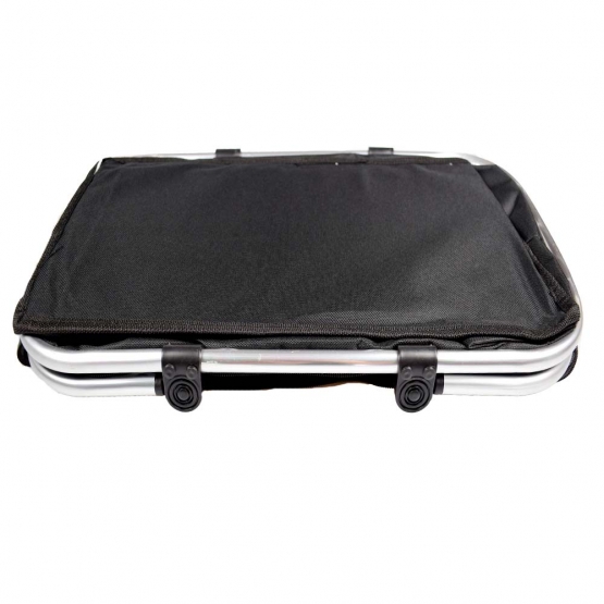 TERMIKUS ÖSSZECSUKHATÓ BEVÁSÁRLÓ KOSÁR FEDŐVEL FEKETE