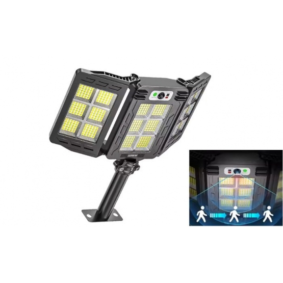 Összecsukható napelemes LED lámpa mozgásérzékelővel