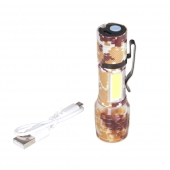 USB zseblámpa zoommal, terepszínű