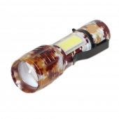 USB zseblámpa zoommal, terepszínű