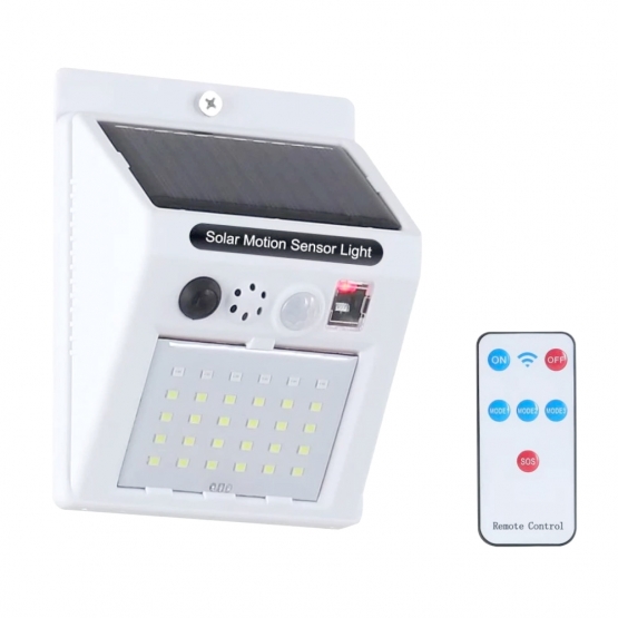 Napelemes LED lámpa mozgásérzékelővel és riasztóval