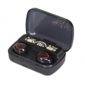 M10 fekete vezeték nélküli fülhallgató powerbankkal
