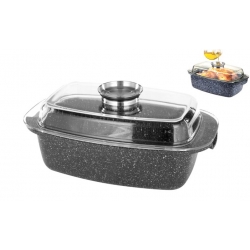 Alumínium tepsi 5,5 l fekete márvány