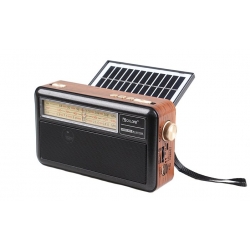 Hordozható 3 sávos napelemes rádió X-BASS fekete