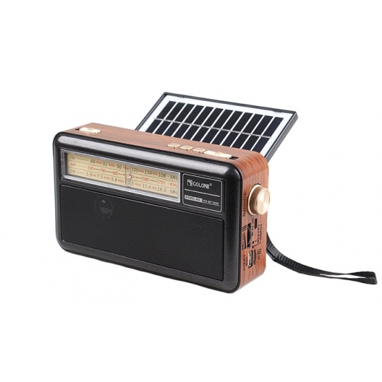 Hordozható 3 sávos napelemes rádió X-BASS fekete