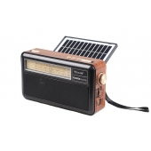 Hordozható 3 sávos napelemes rádió X-BASS fekete