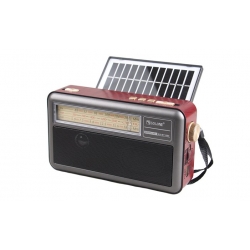 Hordozható 3 sávos napelemes rádió X-BASS szürke