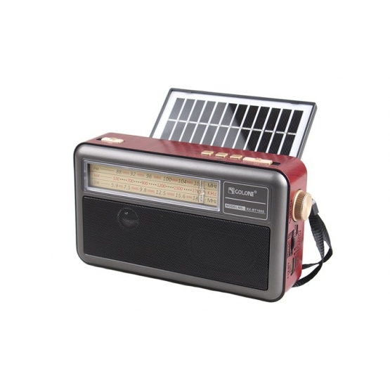 Hordozható 3 sávos napelemes rádió X-BASS szürke